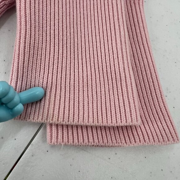 COS XS Pink Ribbed Cotton Cardigan Sweater Crop V-Neck Knit Minimalist - Picture 5 of 14